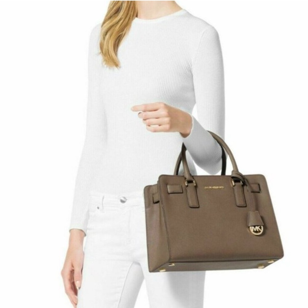 Michael Kors Dillon Saffiano Leather Satchel Crossbody Bag - Picture 2 of 13
